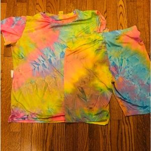 The-dye bike shorts set